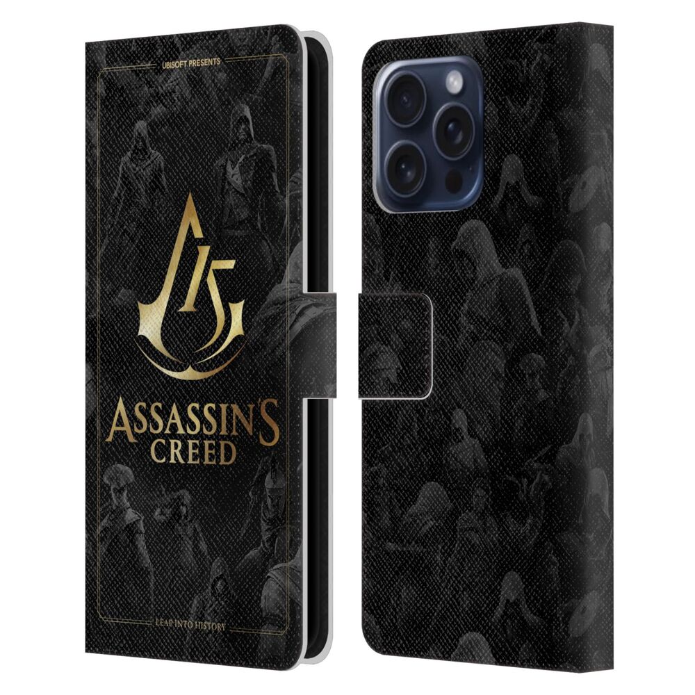 ASSASSINS CREED アサシンクリード - 15th Anniversary Graphics / Crest Key Art レザー手帳型 / Apple iPhoneケース - PGS